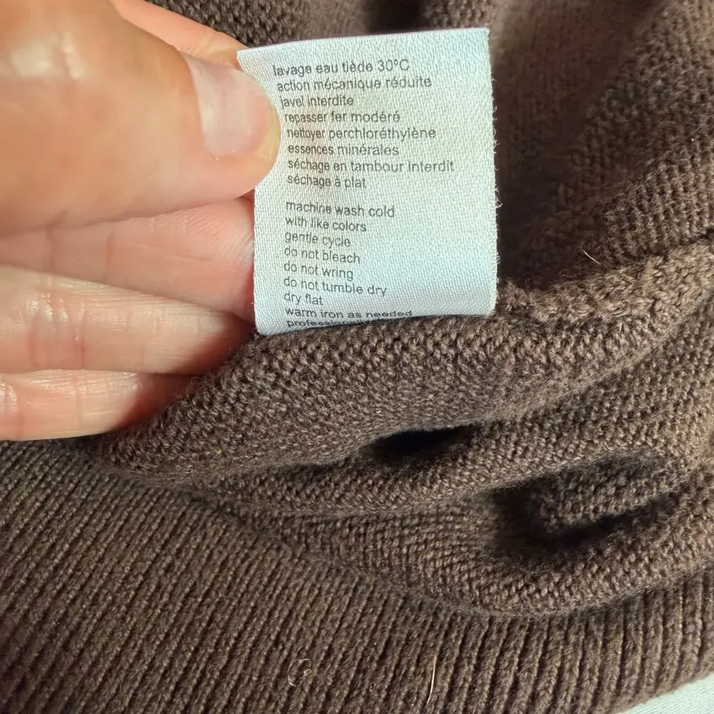 Lacoste Brown Quarter Zip Sweater Men's Size 7 XXL 100% Cotton Pullover